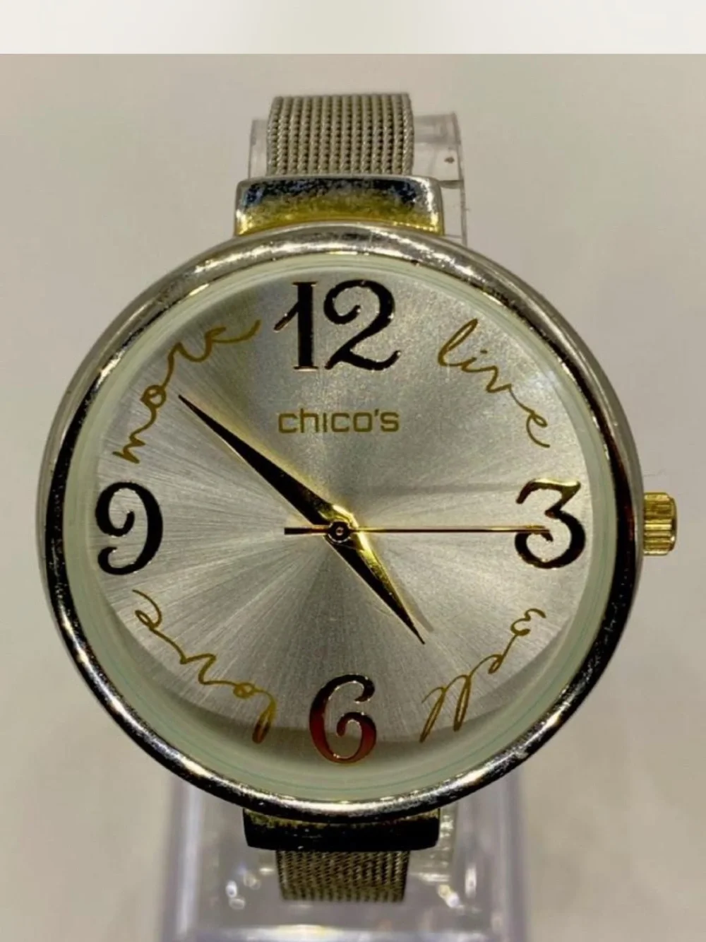 Chico”s ***   Silver Dial Mesh Strap Watch - Silver *^* Cheeky Chicos !